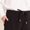 Pantalon fluide large taille haute noir femme