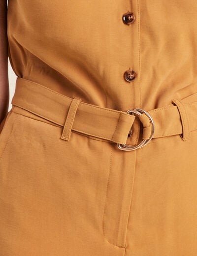 Combinaison pantalon fluide camel femme