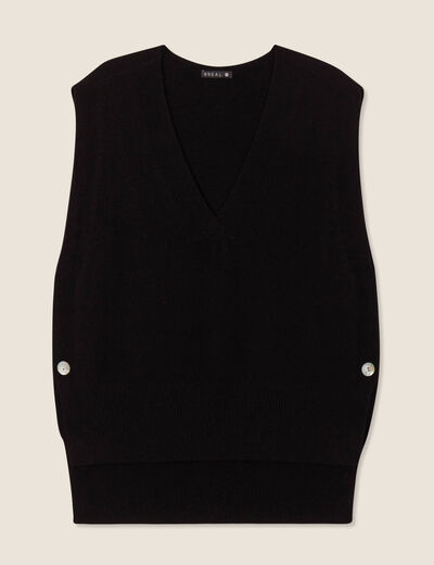 Pull sans manches noir femme