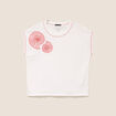 T-shirt col rond manches courtes ecru femme