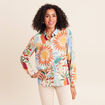 Chemise manches longues orange femme