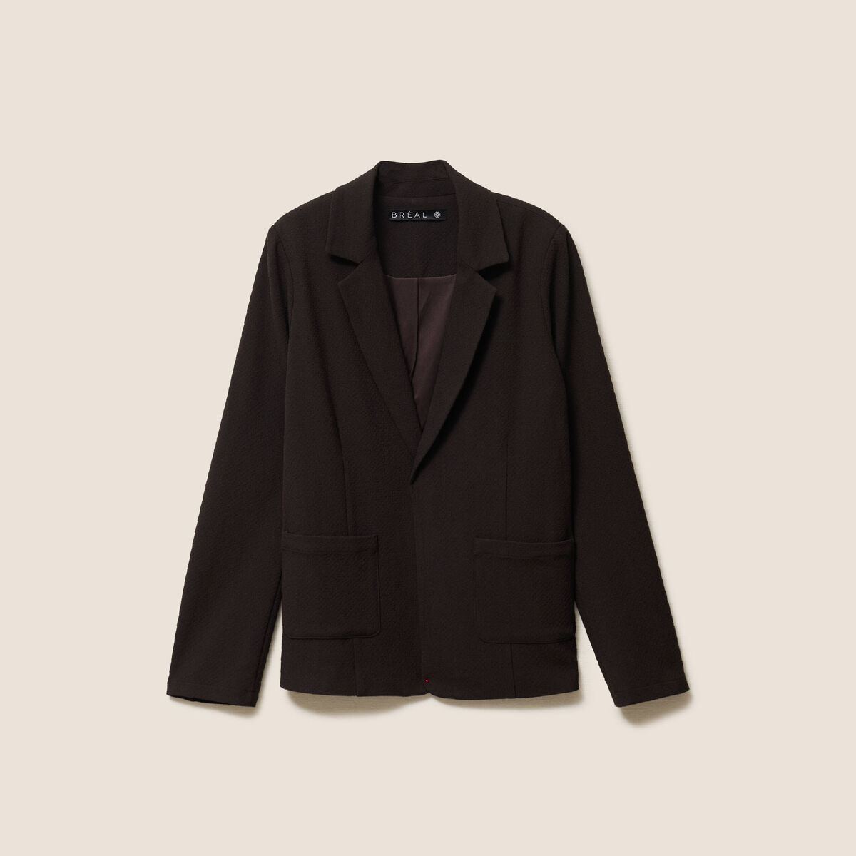 Veste tailleur cintr&eacute;e marron fonc&eacute; femme