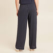 Pantalon large taille haute bleu foncé femme