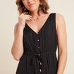 Robe midi évasée satin noir femme