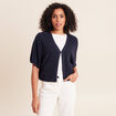Gilet manches courtes bleu marine femme