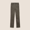 Pantalon droit taille haute vert kaki femme