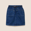 Jupe droite r&eacute;versible bleu femme