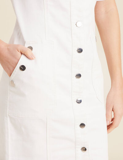 Robe droite en jean ecru femme