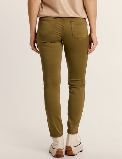Pantalon enduit réversible couleur bronze femme