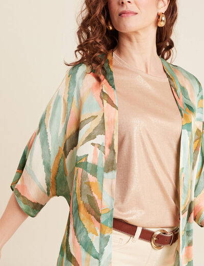 Veste esprit kimono multicolore femme