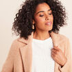 Gilet long boutonn&eacute; marron clair femme