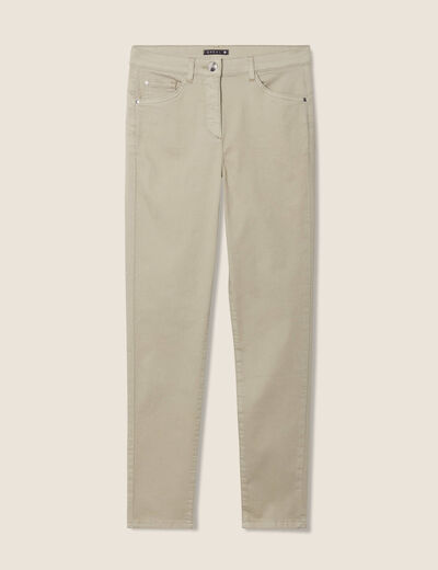Pantalon léger taille haute 7/8ème vert clair femme