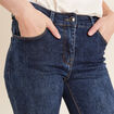 Jean ajusté à strass denim brut femme