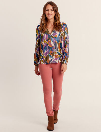 Jean magique ajusté taille standard rose femme