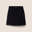 Jupe courte trap&egrave;ze en velours noir femme