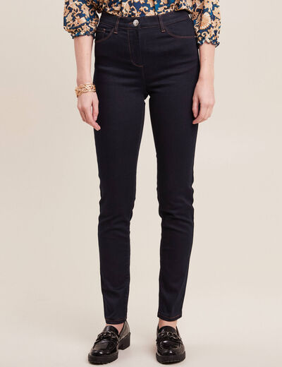 Jean magique ajusté taille standard denim brut femme