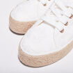 Tennis plateformes &agrave; lacets ecru femme