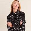 Blouse droite manches longues noir femme