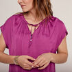 Blouse manches courtes violet femme