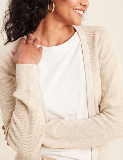 Gilet manches longues couleur or femme