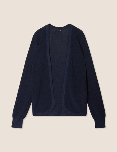 Gilet manches longues bleu marine femme