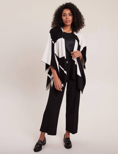 Pantalon large pinces noir femme