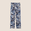 Pantalon carotte fluide 7/8&egrave;me bleu femme