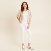 Pantalon ajusté sequins blanc femme