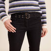 Jean droit ceintur&eacute; taille standard noir femme