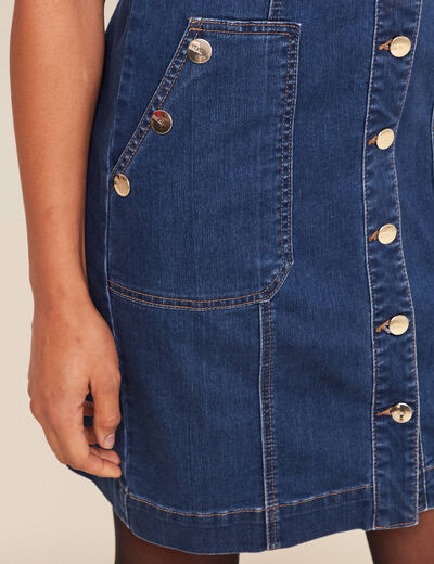 Robe droite en jean denim stone femme