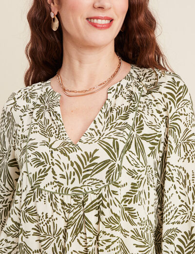 Blouse manches 3/4 ecru femme