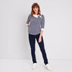 T-shirt manches 3/4 bleu marine femme