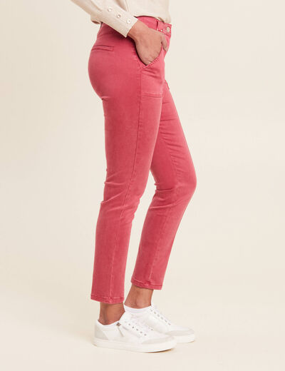 Pantalon ajusté rouge foncé femme