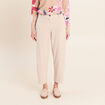 Pantalon boyfriend 7/8&egrave;me velours sable femme