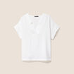 Blouse fluide manches courtes ecru femme