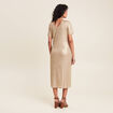 Robe ajustée métallisée couleur or femme