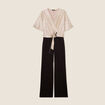 Combinaison pantalon droite couleur or femme