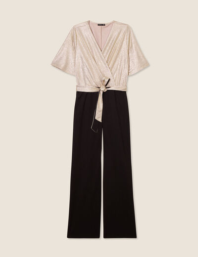 Combinaison pantalon droite couleur or femme