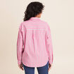 Chemise manches longues en coton strass rose femme