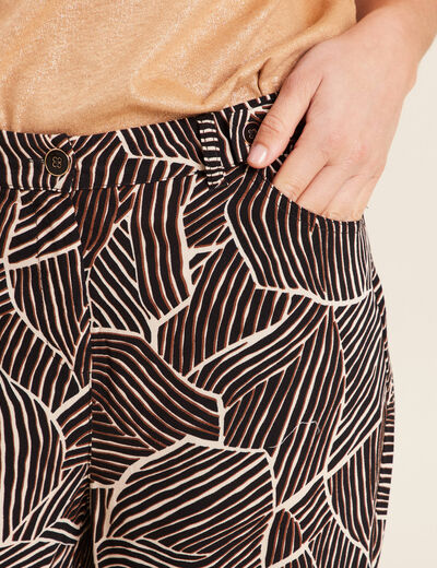 Pantalon large taille haute noir femme