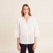 Blouse manches 3/4 ecru femme