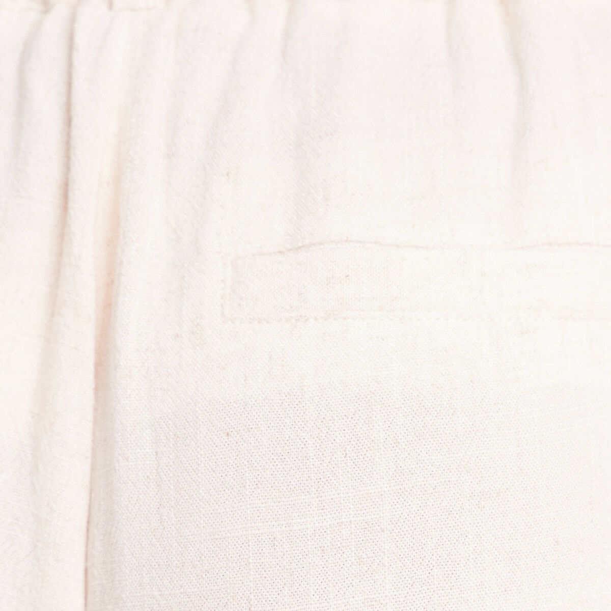 Pantalon large 7/8&egrave;me taille bascul&eacute;e beige femme