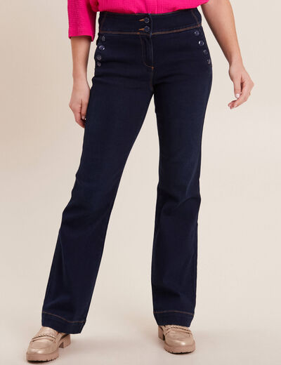 Jean bootcut taille haute denim brut femme