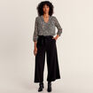 T-shirt manches 3/4 noir femme