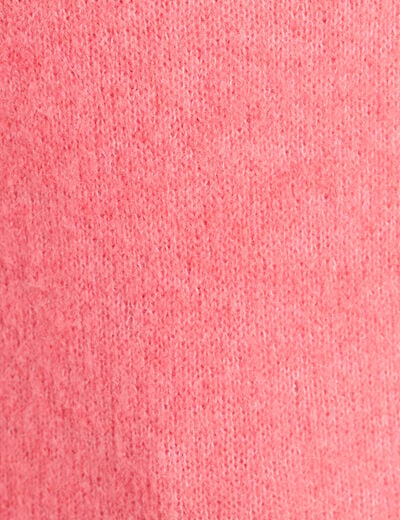 Pull col rond rose framboise femme