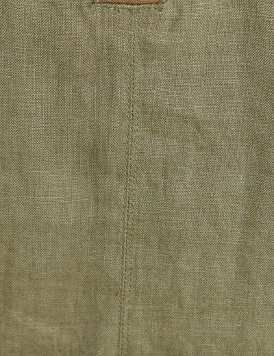Robe droite courte col chemise vert kaki femme