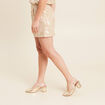 Short taille haute beige fonce femme