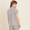 Chemise ample manches courtes bleu foncé femme