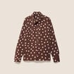 Chemise fluide manches longues marron femme