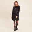 Robe chasuble su&eacute;dine noir femme